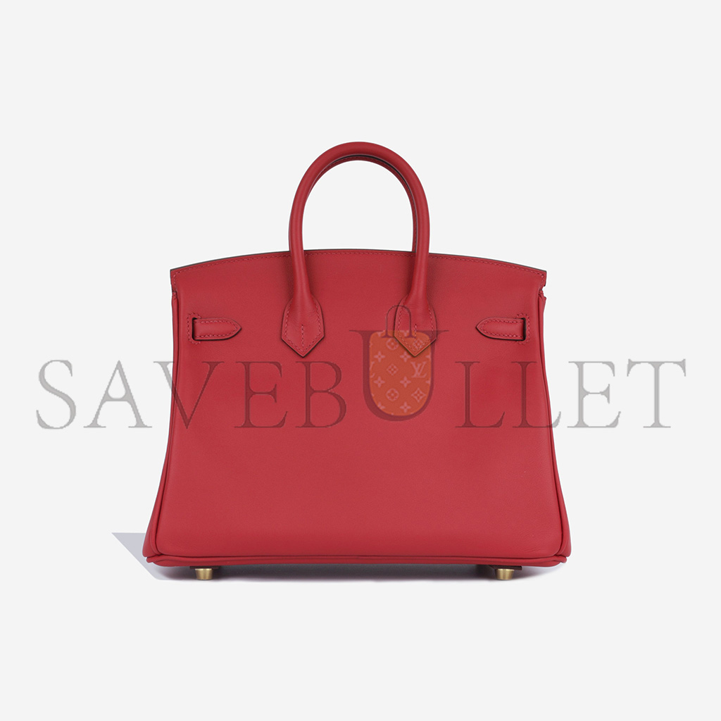 H**mes master birkin 25 swift leather flag red gold buckle h049362ck12 (25*20*13cm)